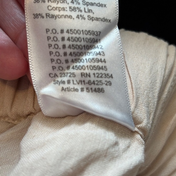 Aritzia Babaton Linen Blend Cropped Pants Peachy Beige Size M - Picture 6 of 6